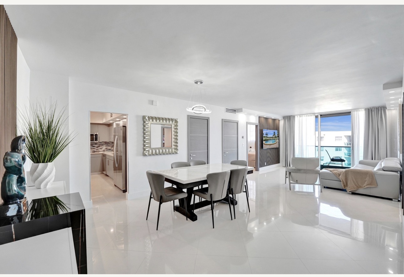 Completed living and dining interior